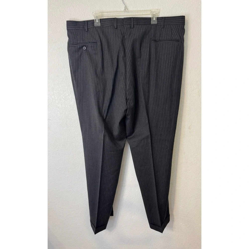 J Ferrars‎ Men Charcoal Pinstripe Wool Blend Suit Jacket Pants Set 44x32